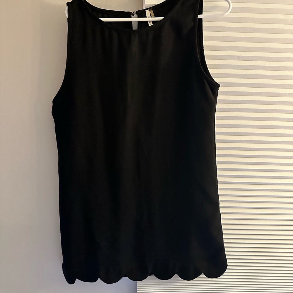 (send offers) 
Black scalloped dress